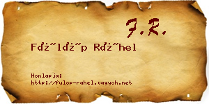 Fülöp Ráhel névjegykártya