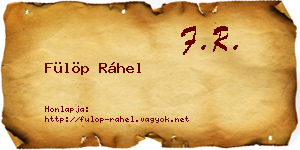 Fülöp Ráhel névjegykártya